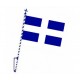 Greek Flag cross  handmade with pole and base 