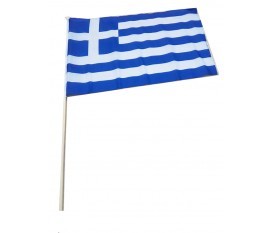 Greek Flag with wood pole 30χ45cm