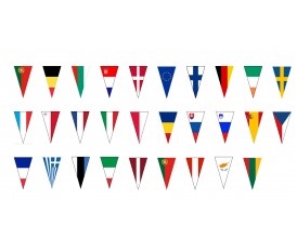 Garlands triangular eurore flag  17 countries europe  flags 19 countries 12meters